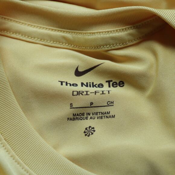 Men's Nike Dri Fit Yellow Short Sleeve Shirt Crewneck Small - Picture 6 of 7